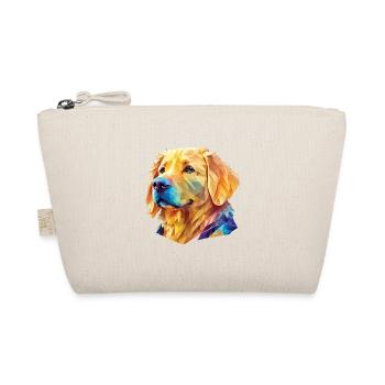 Polygon Golden Retriever - Kunstvolles Hundedesign - Bio-Täschchen - Natur - Vorne