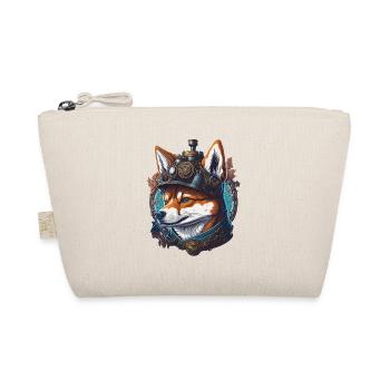 Retro Sci-Fi Shiba Steampunk Vintage Dog - Organic Pouch - nature - Front