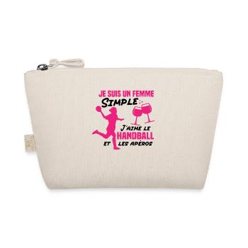 Un femme simple j aime le handball at les apéros - Trousse biologique - nature - Devant
