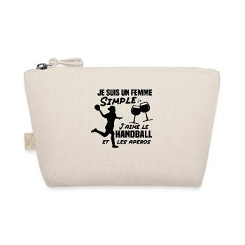 Un femme simple j aime le handball at les apéros - Trousse biologique - nature - Devant
