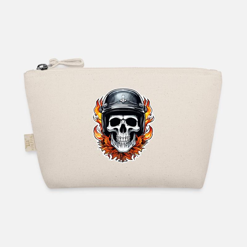 Skull - Skeleton - Skull - Motorcycle Helmet Organic Pouch