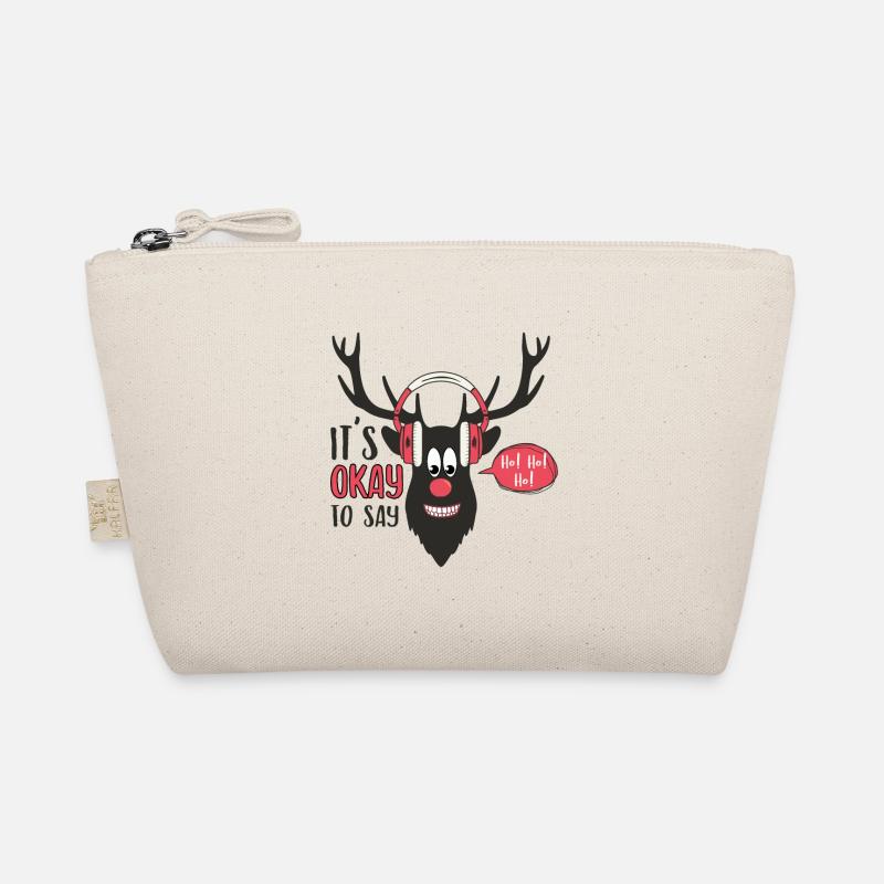 Drôle de renne de Noël dans des écouteurs Trousse biologique