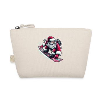 Santa Clause Snowboard Ride - Organic Pouch - nature - Front