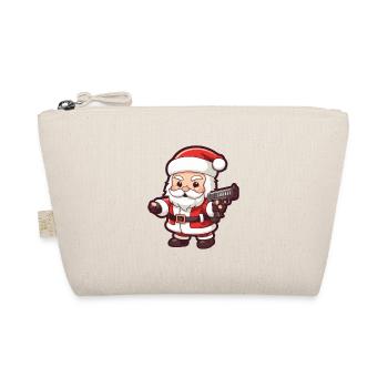 Santa Claus Gun Santa Christmas - Organic Pouch - nature - Front