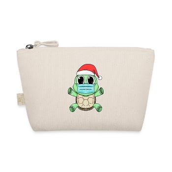 Turtle Christmas Funny - Organic Pouch - nature - Front