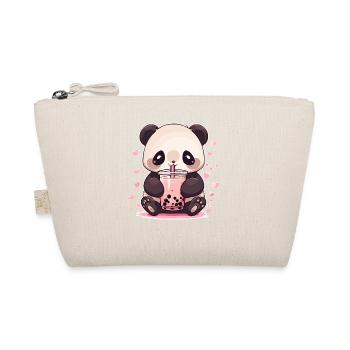 Kawaii Panda boit Boba Bubble Tea Chibi - Trousse biologique - nature - Devant