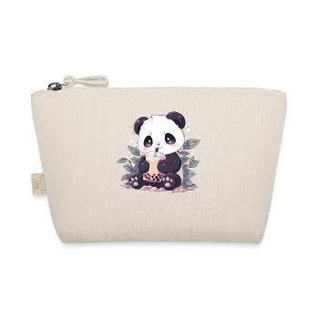 Kawaii Panda boit Boba Bubble Tea Chibi - Trousse biologique - nature - Devant