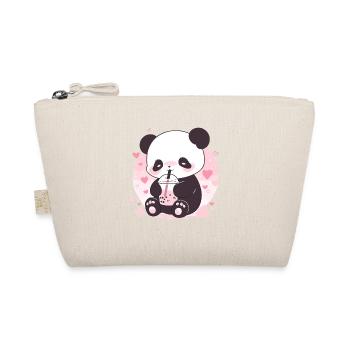Kawaii Panda boit Boba Bubble Tea Chibi - Trousse biologique - nature - Devant