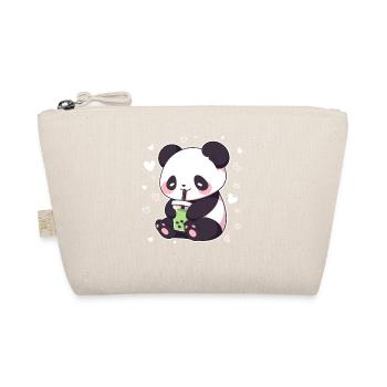Kawaii Panda boit Boba Bubble Tea Chibi - Trousse biologique - nature - Devant