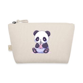 Kawaii Panda boit Boba Bubble Tea Chibi - Trousse biologique - nature - Devant