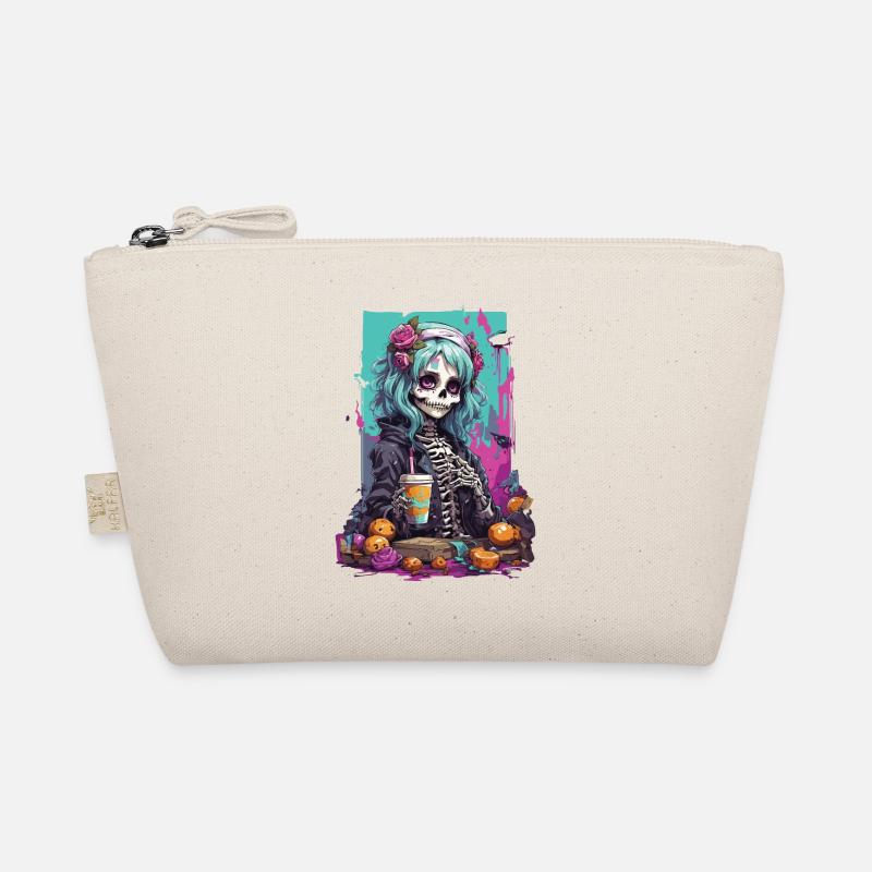 Pastel Gothic Mädchen Skull Dia de Muertos Bio-Täschchen