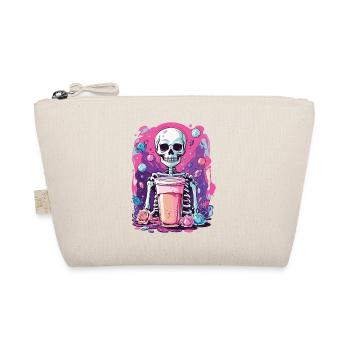 Gothic Bubble Tea Skeleton Halloween Aesthetic - Organic Pouch - nature - Front