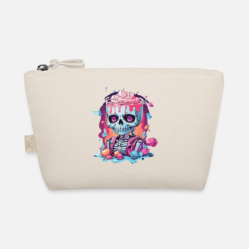 Gothic Pastel Skull with Candy Design Organic Pouch