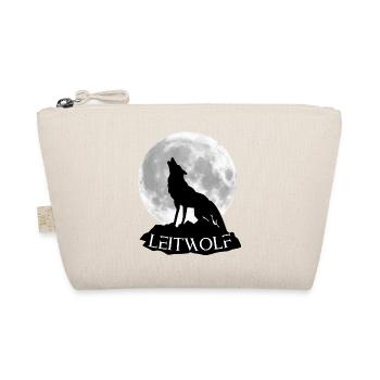 Wolf Vollmond Leitwolf für Ihn Geschenkidee - Bio-Täschchen - Natur - Vorne