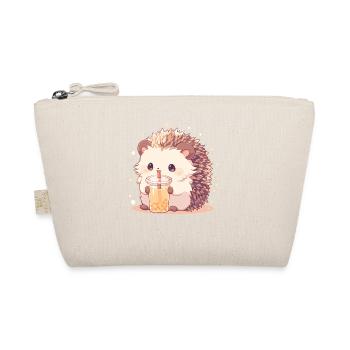 Kawaii Hérisson Boissons Boba Bubble Tea Chibi - Trousse biologique - nature - Devant