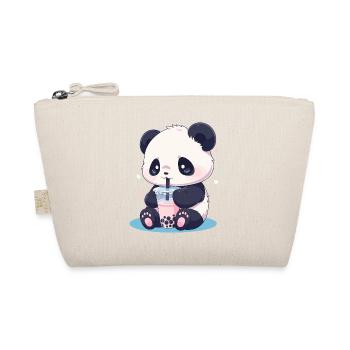 Kawaii Panda boit Boba Bubble Tea Chibi - Trousse biologique - nature - Devant