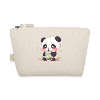 Kawaii Panda boit Boba Bubble Tea Chibi - Trousse biologique - nature - Devant
