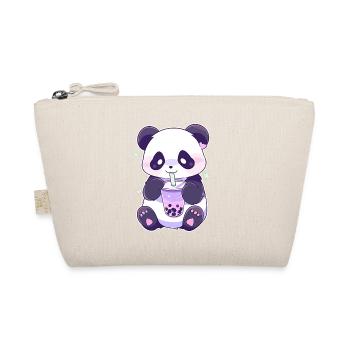 Kawaii Panda boit Boba Bubble Tea Chibi - Trousse biologique - nature - Devant