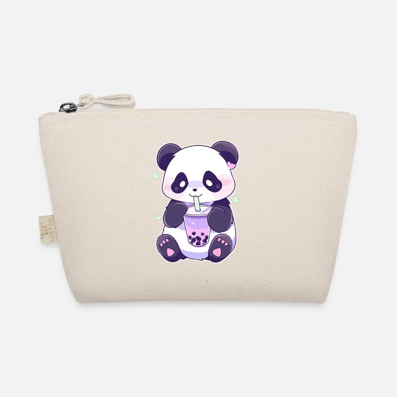 Kawaii Panda Drinks Boba Bubble Tea Chibi Organic Pouch
