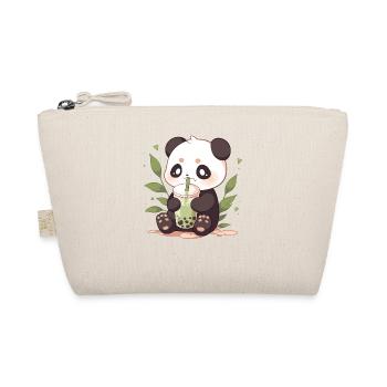 Kawaii Panda boit Boba Bubble Tea Chibi - Trousse biologique - nature - Devant
