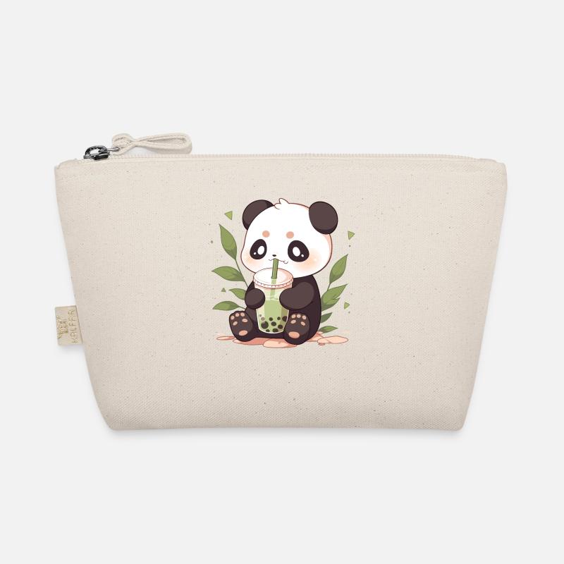 Kawaii Panda trinkt Boba Bubble Tea Chibi Bio-Täschchen