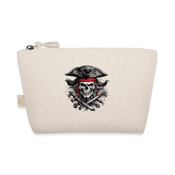 Jolly Roger Piraten Schädel Party Halloween Design - Bio-Täschchen - Natur - Vorne