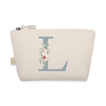 L| Monogram | Eucalyptus Pastel Flower Blue - Organic Pouch - nature - Front
