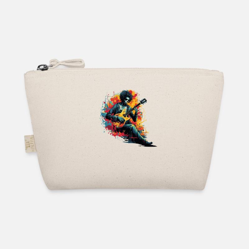 Guitarist tshirt electric guitar strings Organic Pouch