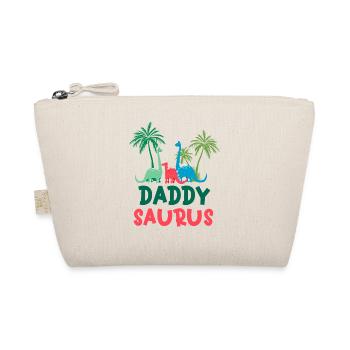 Dinosaur Birthday Daddy Saurus Matching Family - Organic Pouch - nature - Front