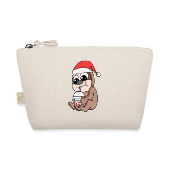 Faultier Weihnachten Bubble Tea - Bio-Täschchen - Natur - Vorne