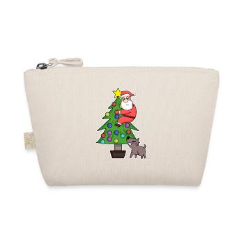 Weihnachtsmann auf dem Weihnachtsbaum - Bio-Täschchen - Natur - Vorne