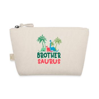 Dinosaur Birthday Brother Saurus Matching Family - Organic Pouch - nature - Front