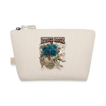 Skull, skull with black roses, saying - Organic Pouch - nature - Front