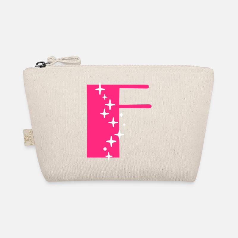Letter F Glitter Organic Pouch