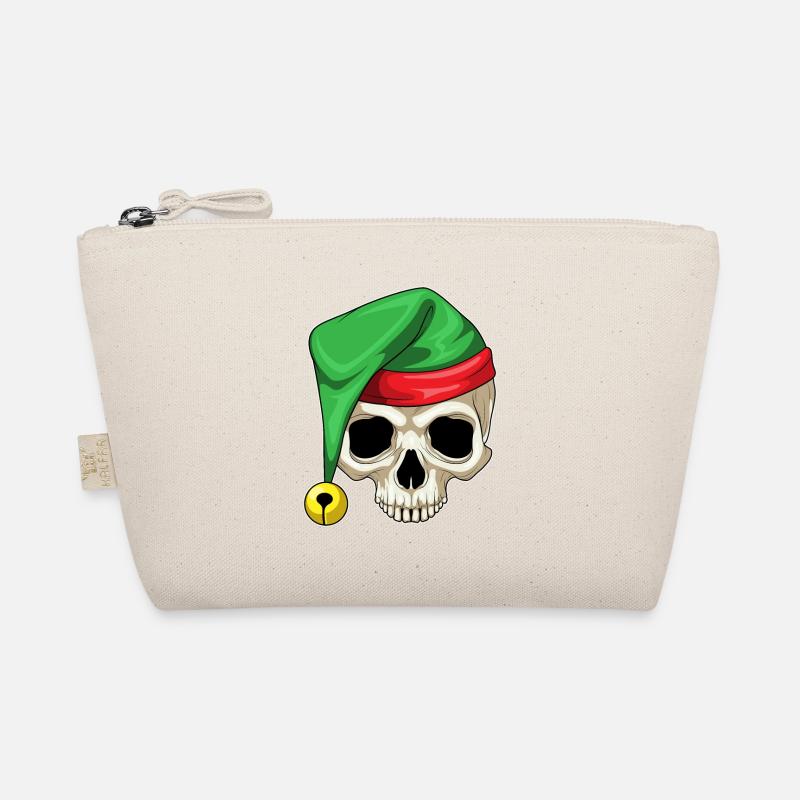 Skull Christmas Santa Hat Organic Pouch