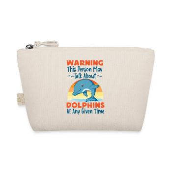 Dolphin Retro Warning This Person - Organic Pouch - nature - Front
