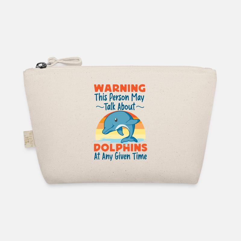 Dolphin Retro Warning This Person Organic Pouch
