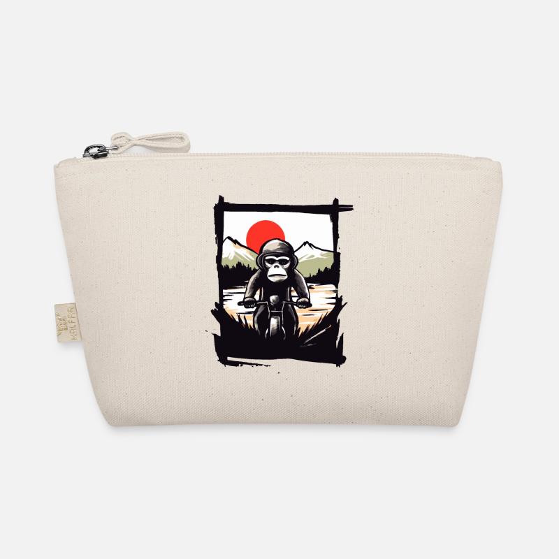 Wütender Motorradfahrer Biker Affe Bio-Täschchen