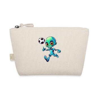 Alien Fußballspieler Cartoon Stil - Bio-Täschchen - Natur - Vorne