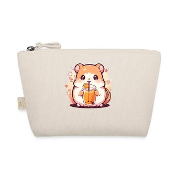 Kawaii Hamster Drinks Boba Bubble Tea Chibi - Organic Pouch - nature - Front