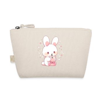 Kawaii Bunny boit Boba Bubble Tea Chibi - Trousse biologique - nature - Devant