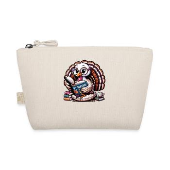 Thanksgiving Reading Turkey Booklover Book - Organic Pouch - nature - Front