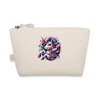 Polygon Unicorn Fairy Tale Magic Horse - Organic Pouch - nature - Front
