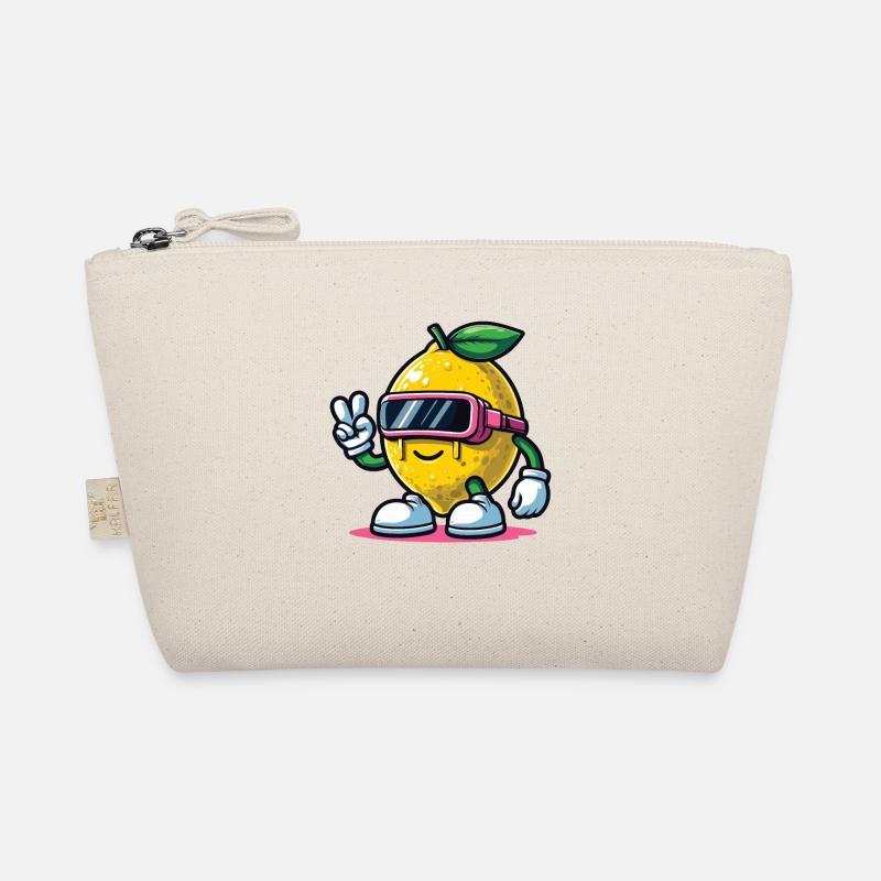 Cool Lemon with VR Goggles Gamer Shirt Organic Pouch