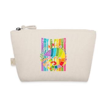 Lgbtq+, Gay-and-Proud, Rainbow Chameleon Saying - Organic Pouch - nature - Front