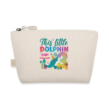 Dolphin 3rd Birthday Watercolor - Organic Pouch - nature - Front