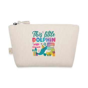 Dolphin 5th Birthday Watercolor - Organic Pouch - nature - Front