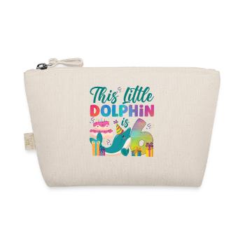Dolphin 6th Birthday Watercolor - Organic Pouch - nature - Front