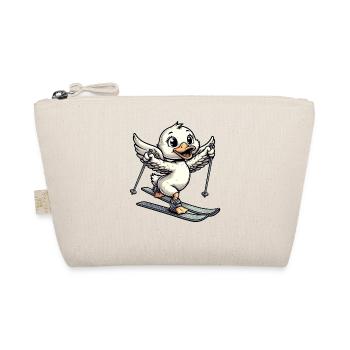 Canard mignon skiant dans le style de dessin animé - Trousse biologique - nature - Devant