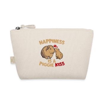 Happiness is a Piggie Kiss Cavy Lover Guniea Pig R - Organic Pouch - nature - Front